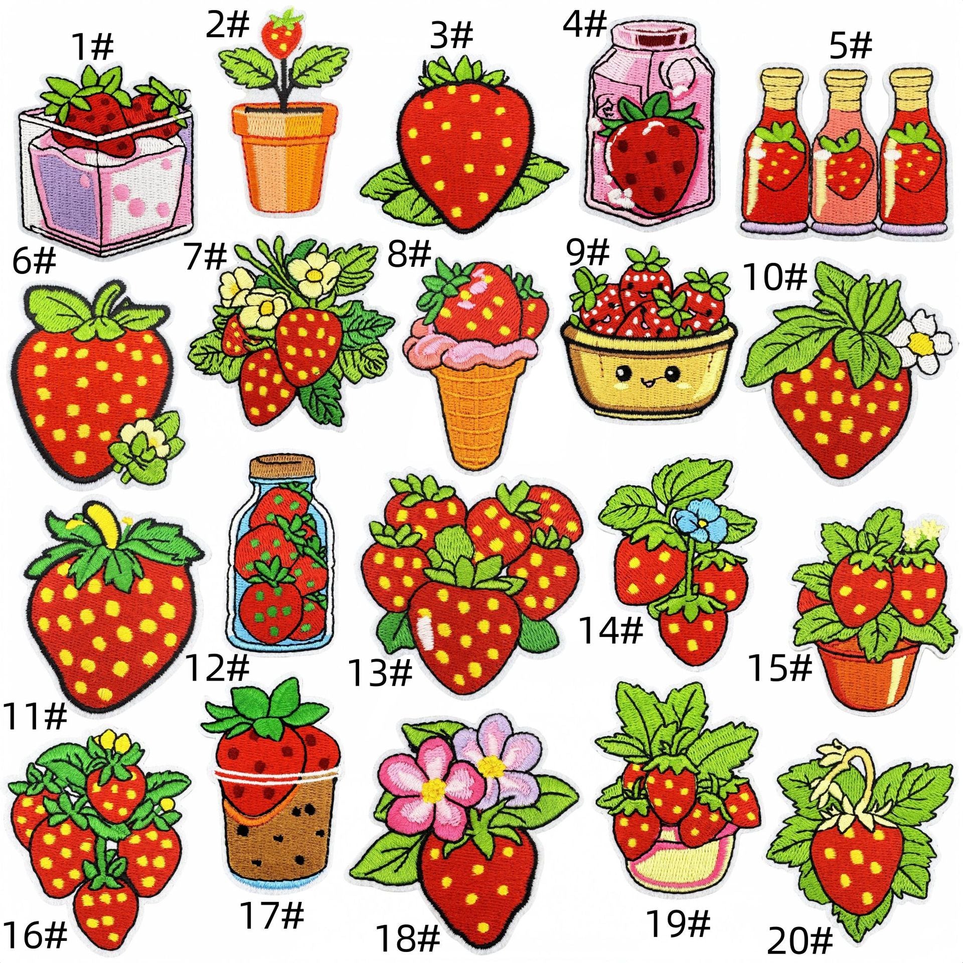 Wholesale Cartoon Strawberry Embroidery Cloth Patch  Embroidery Patch Accessories
